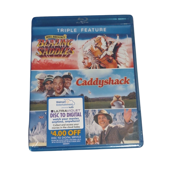 Warner Bros. Other - Triple Feature Blazing Saddles Caddyshack Vacation Blu-Ray Brand New Sealed